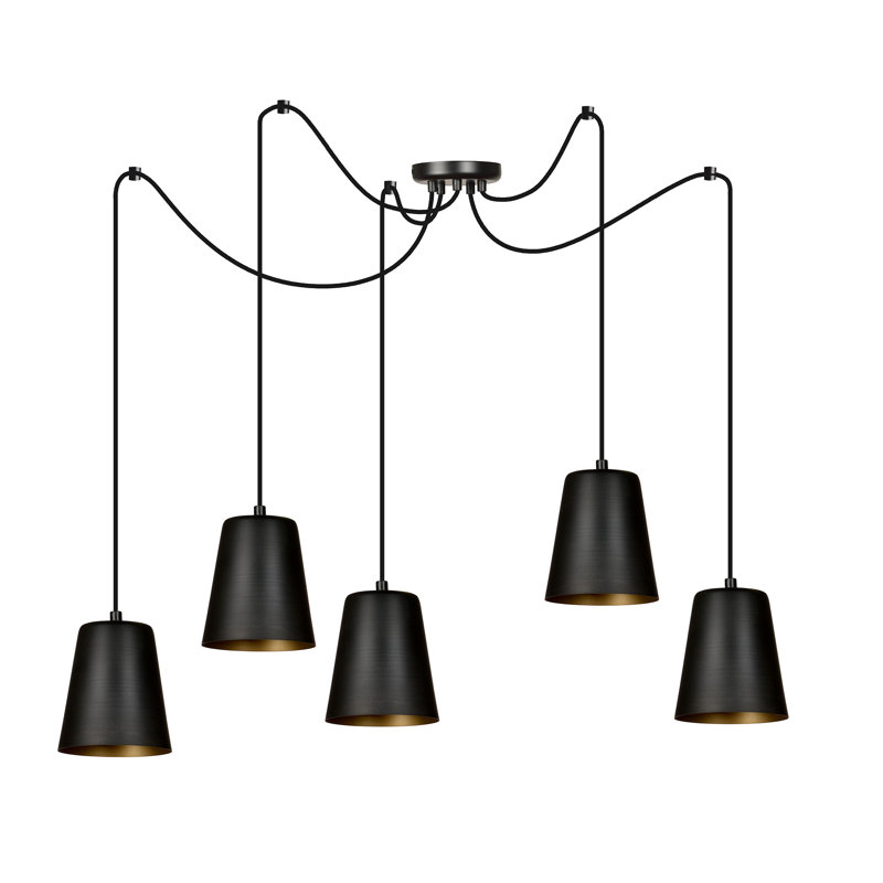 Pasley 5 - Light Cluster Pendant, Black/Gold