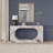 Fritzy Rectangular Console Table In White Engineered Stone