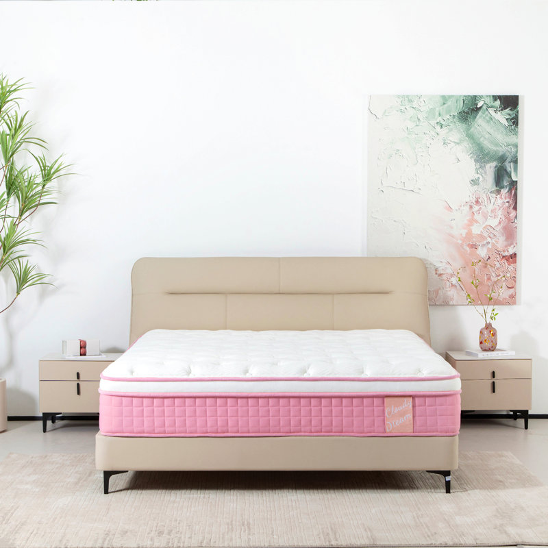 Housse tricotée en mousse à mémoire de forme à 7 zones avec matelas hybride 12 pouces Certipur-Us - blanc