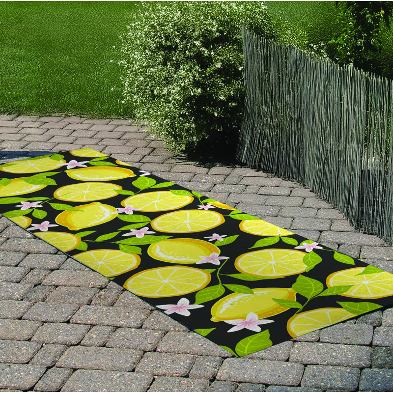 Tapis d'extérieur Lemons, Tapis de couloir 2 pi 6 po x 8 pi