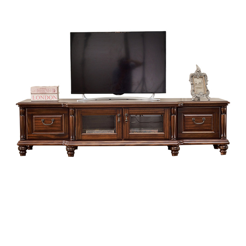 Meuble télé en noyer américain, H 17,71 po x L 70,86 po x l 19,09 po