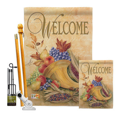 Double Sided 40'' H x 28'' W Polyester Flag Set