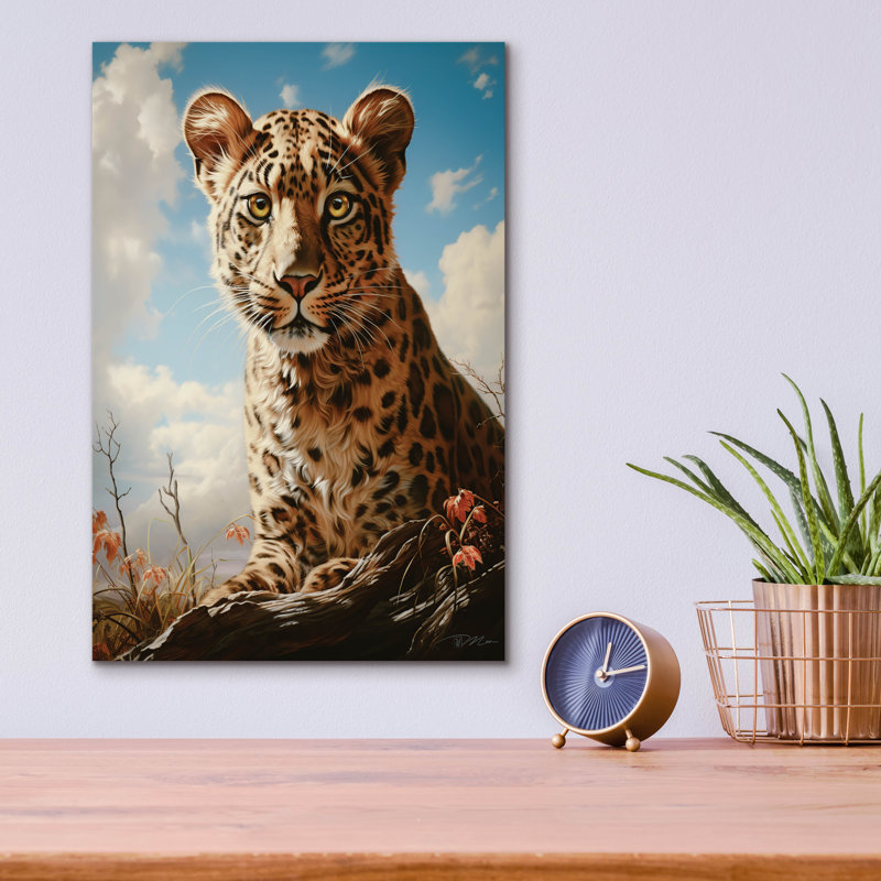 «Baby Leopard» par Momart, art mural acrylique, H 16 po x l 12 po x P 0,13 po