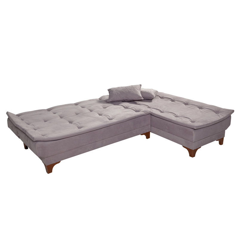 Canapé-lit de 88,58 po Matoury, Mélange de polyester gris