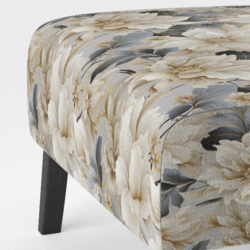 Rustic Victorian Brocade Victorian Motif - Chaise d'appoint de chalet rembourrée à motif floral