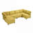 Sectional Sofas | Modern 6-Seat U Shaped Modular Convertible Couch for Living Room | Mustard Yellow | Corduroy-1386294853