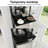 3-Tier Mini Fridge Stand with Power Outlet and Storage and Organizer Microwave Oven Shelf Bakers Rack-1874591371