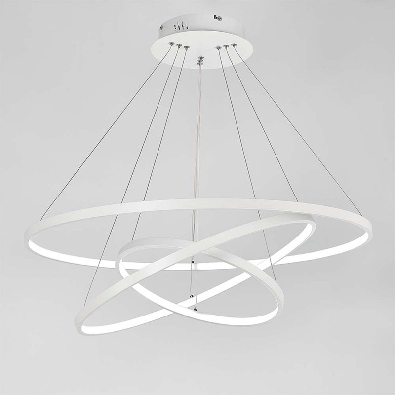 3 - Light White LED Unique/Statement Pendant, 100cm H x 60cm W x 60cm D