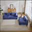 Canapé à compression, canapé-lit convertible au sol avec structure de forme fixe, canapé modulaire désossé, sans assemblage, tissu chenille, pour le salon et la chambre à coucher, bleu foncé-1187957016