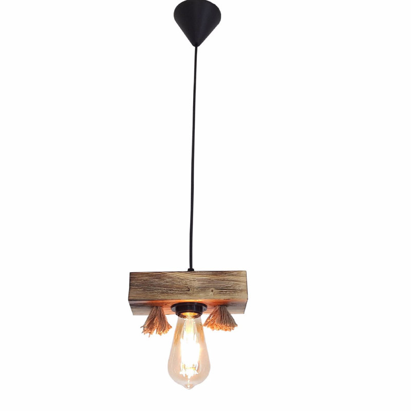 Luminaire suspendu à 1 lumière Yassin, Noyers