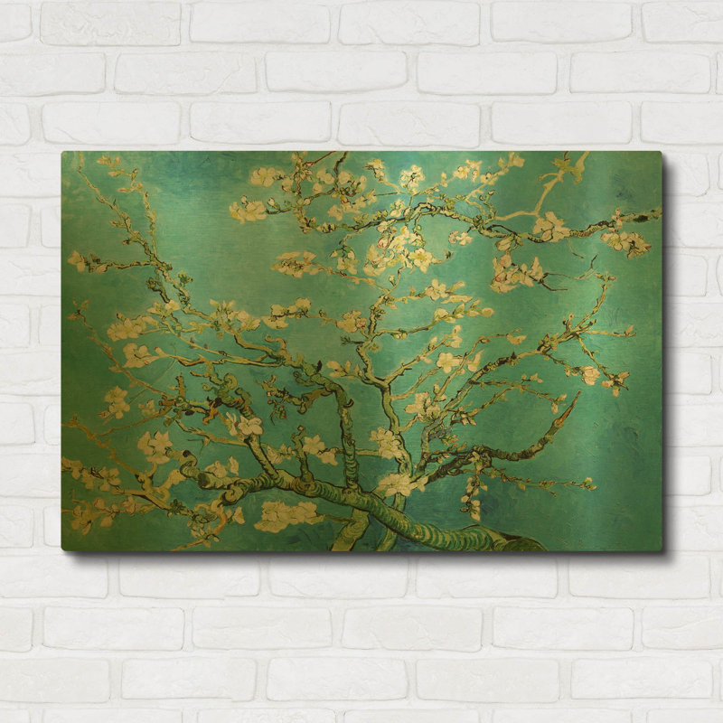 «Almond Blossoms» par Vincent Van Gogh, art mural en métal doré, 36 po x 24 po, 36"x24"