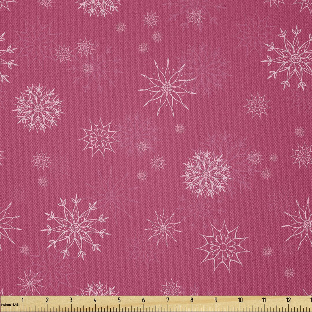 Stoff als Meterware, Sanfte Schnee Feminine, Winter, Weiß Rosa