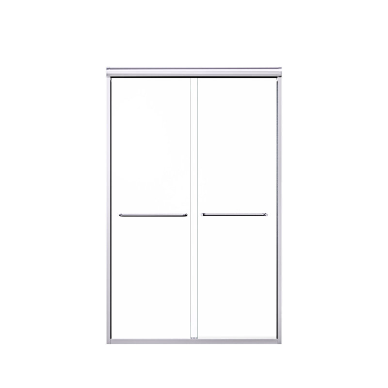 Porte de douche coulissante double semi-sans cadre, Chrome chrome