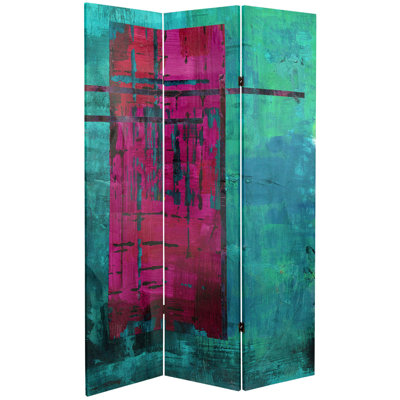 Burruss 47.25" W x 71" H 3 - Panel Folding Room Divider by World Menagerie