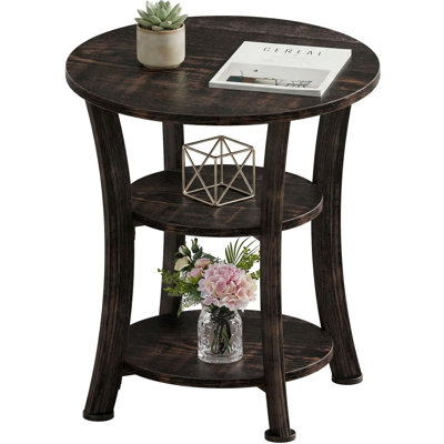 3-Tier Vintage Round Side Table, 19.7"D x 19.7"W x 21.7"H