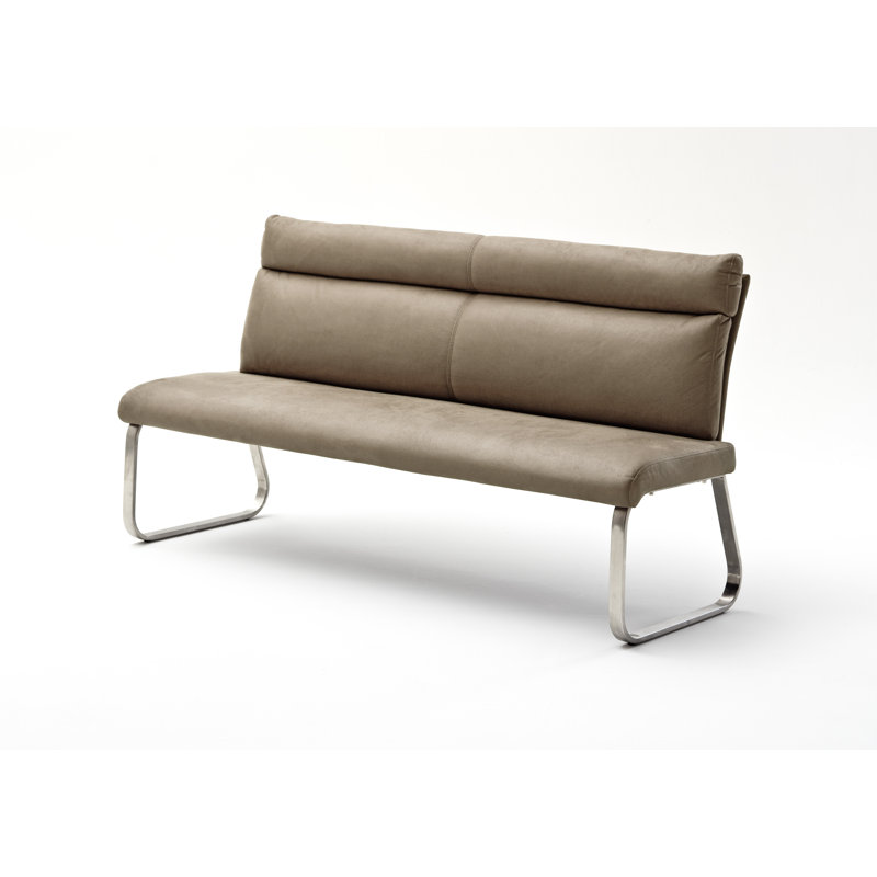 Flaherty Upholstered Bench, Grey/Brown/Blue, 98cm H x 180cm W x 70cm D