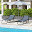 Chaise d'extérieur supplémentaire - pliante avec 4 sièges, filet respirant gris en filet inclinable