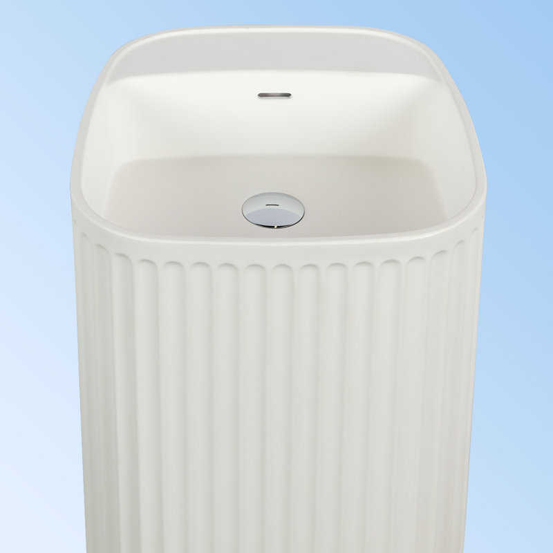 Flutti 1575'' L Bathroom Sink, Matte White, No Hole