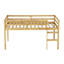 Lit mezzanine simple en bois d'hévéa avec échelle, plateforme de lattes renforcées-1212667360
