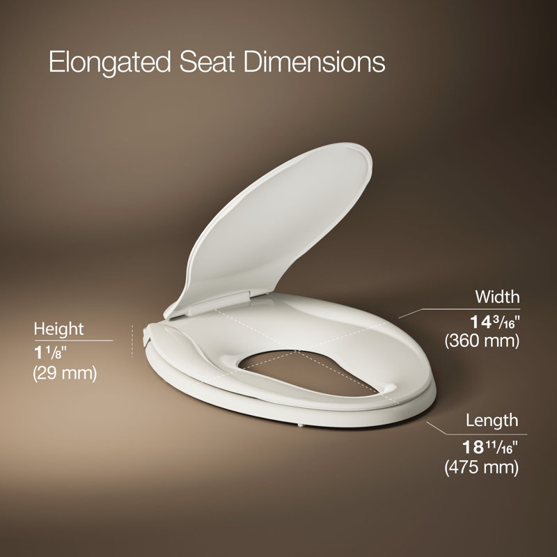 Transitions Elongated Toilet Seat, Biscuit, Ready Latch