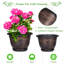 Jardinières en plastique avec trou de drainage et soucoupe-888086623