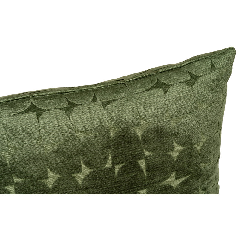 Coussin décoratif, Plumes, Carré 16 po, Vert