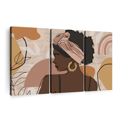 " Boho African Girl Multi Piece Canvas Print " 3 - Pieces