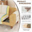 Oversize Sofa 256cm Corduroy Sofa with 3 Seats, No Tool Assembly,Solid Wood Frame and Solid Wood Legs-762840901