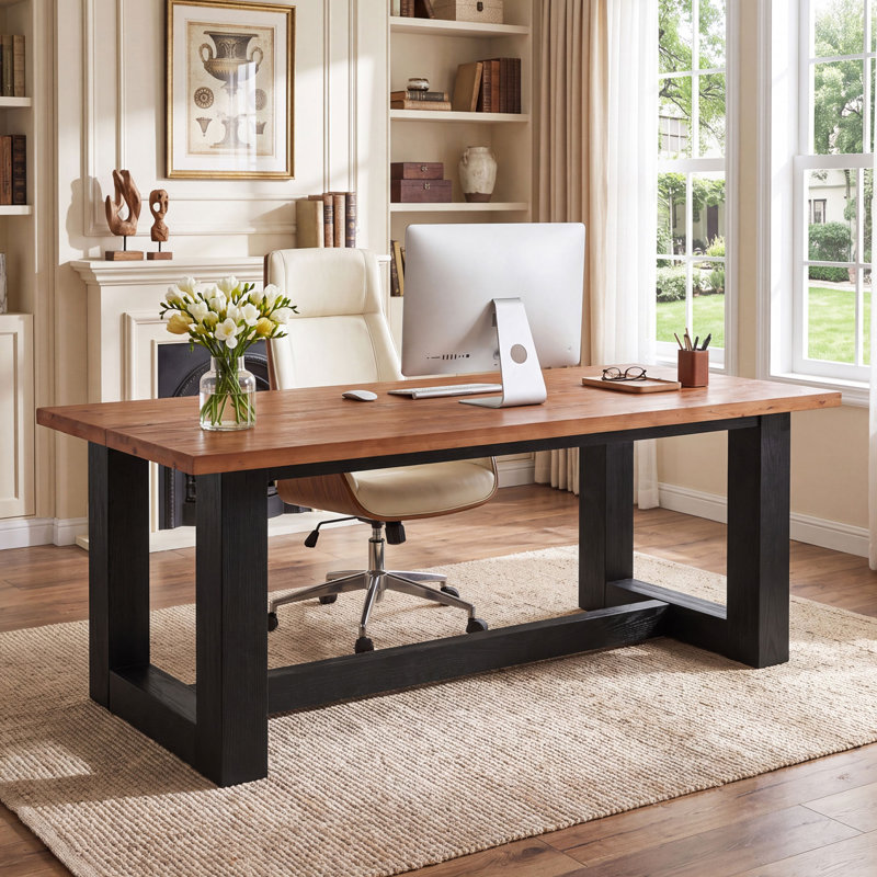Bureau en bois massif de 63 pouces