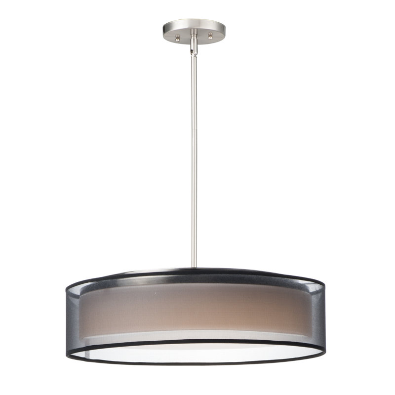 Lustre cylindrique unique à 5 lumières Jessalyn, Nickel satiné noir