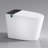 Smart Toilet Bidet With Auto Open/Close - Foot Sensor, Led Screen, Warm Water, White Modern Bathroom Seat, Night Illumination Feature,