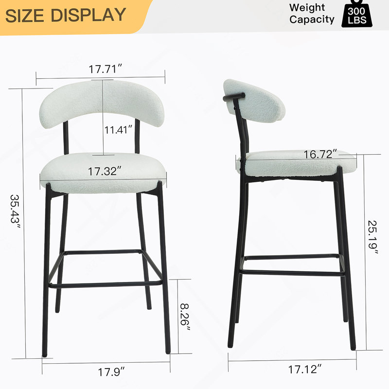 Tabouret de bar 26 po Keymarion, Blanc, 2