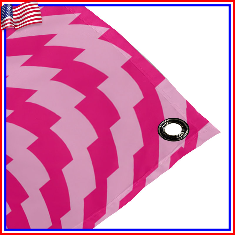 Tapisserie murale illusion optique rose, H 68 po x l 80 po avec 4 œillets