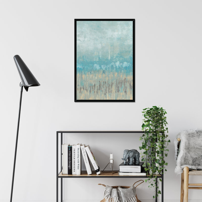 Coastline Abstraction II by Jennifer Goldberger - Painting, 50cm H x 34cm W, Black Framed Paper Print