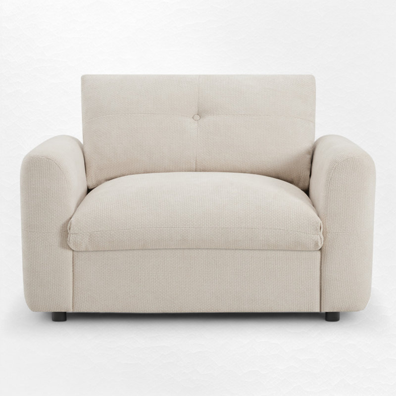 Fauteuil d'appoint rembourré de 42 po de largeur avec ports USB, Beige