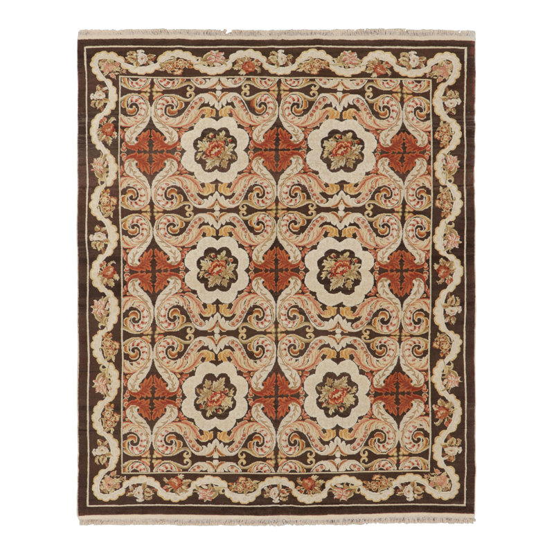Rug & Kilim’S Bessarabian Style Rug In Brown With Floral Patterns And Medallions