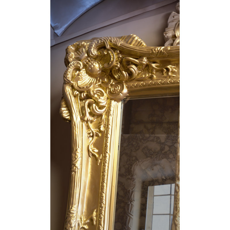 Solid Wood Rectangle Mirror, Gold