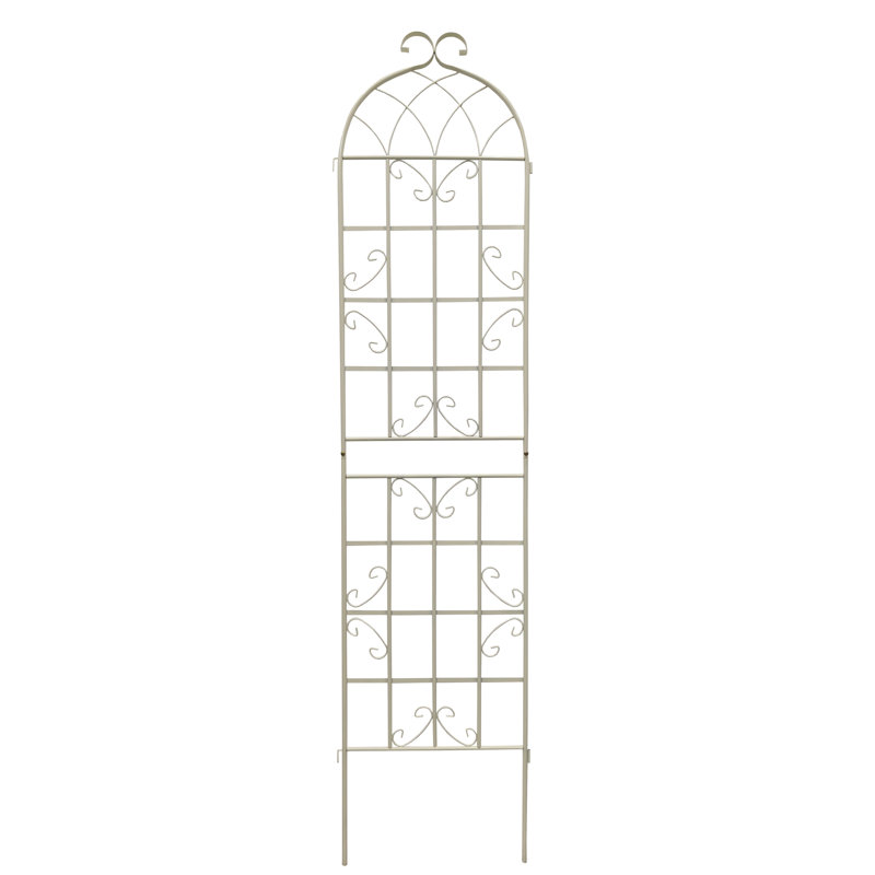 Paquet de 2, treillis de jardin en métal 86,7 "x 19,7" antirouille pour plantes grimpantes, crème de soutien pour fleurs d'extérieur