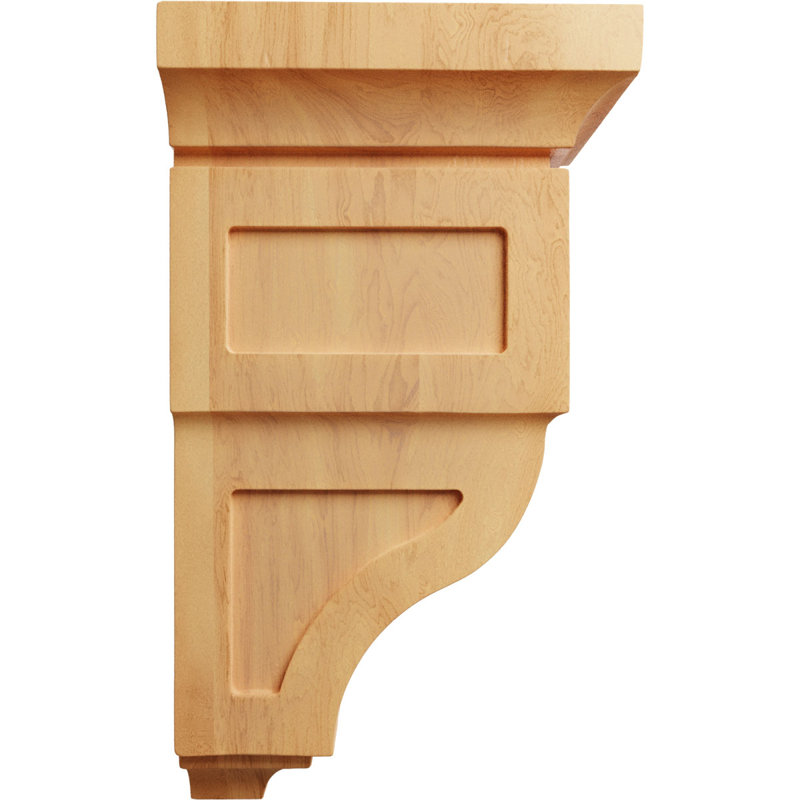 Support en bois / corbeau H 12 po x l 6 po x P 6,75 po, Chêne rouge