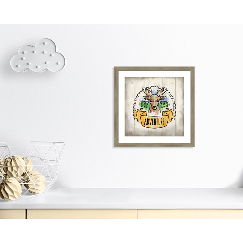 Adventure is out There 1, art encadré, H 22,5 po x l 22,5 po x P 0,6 po, Encadré plat de bois de grange gris
