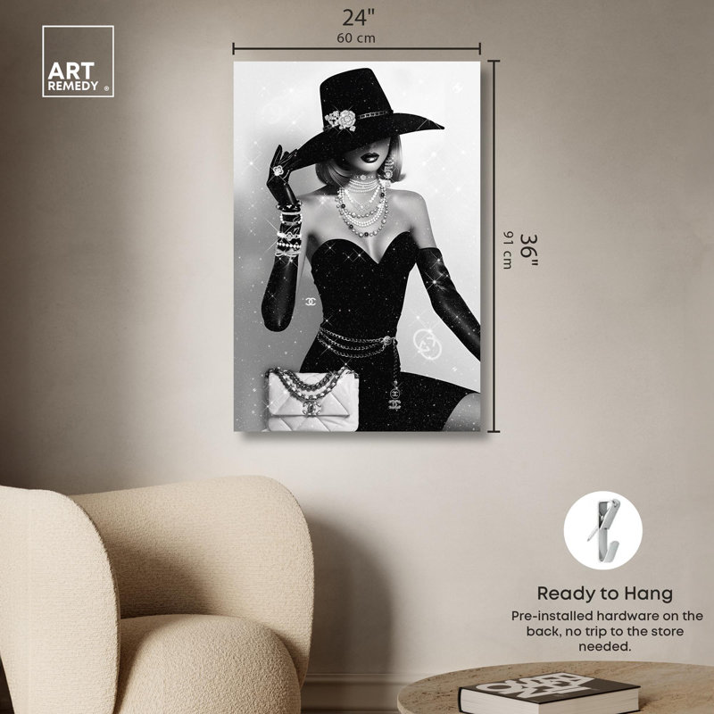 «Noir Elegance Canvas» par Art Remedy, H 36 po x l 24 po, Toile tendue