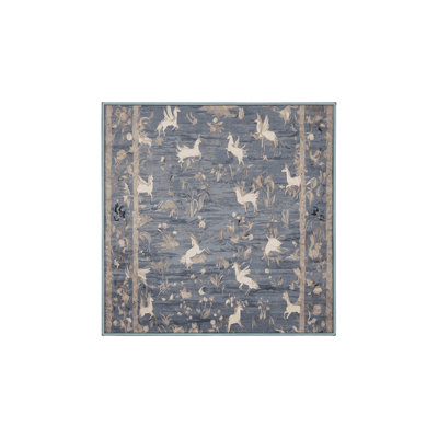 Machine Washable Blue Area Rug