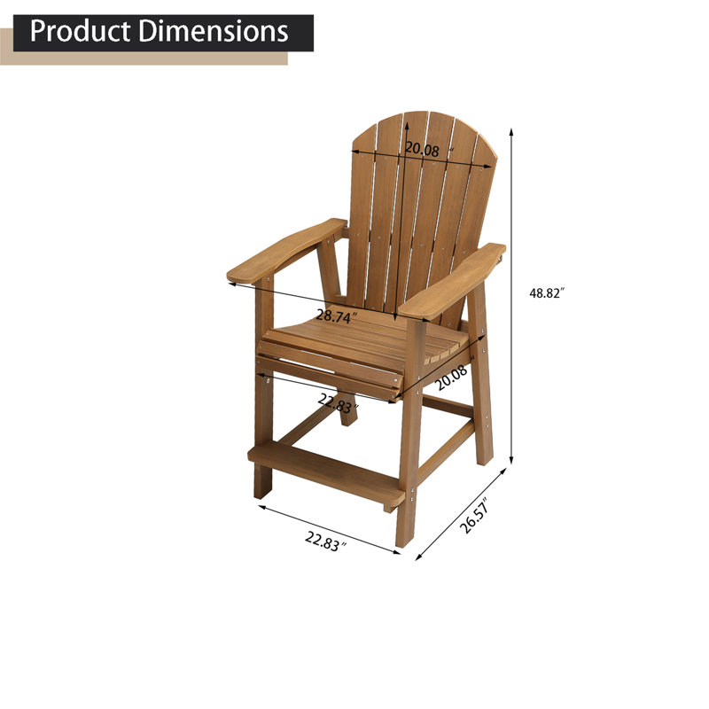 Fauteuil de salle à manger d'extérieur Bowersox, Teck clair