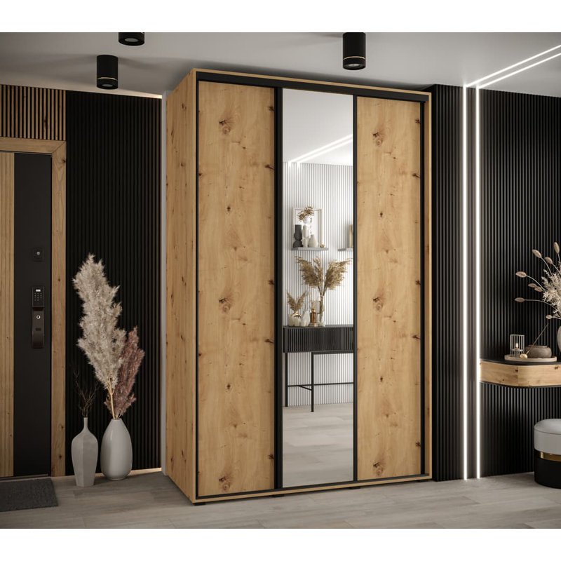 Darivs 3 Door Manufactured Wood Wardrobe, Oak Artisan