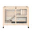 Cage en bois naturel avec roulettes - imperméable, compacte, pour petits animaux