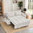 Chenille Convertible Loveseat with Storage Armrest, USB Port & Side Table-827983870