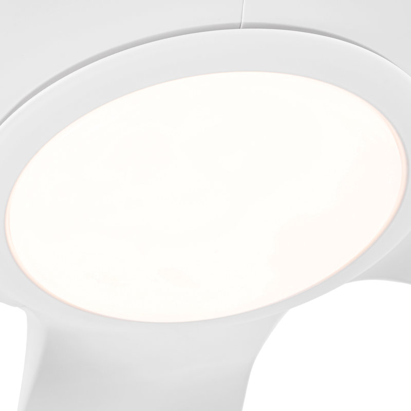 Modern 60 In Intergrated Led Ceiling Fan Lighting With White Abs Blade, White, White