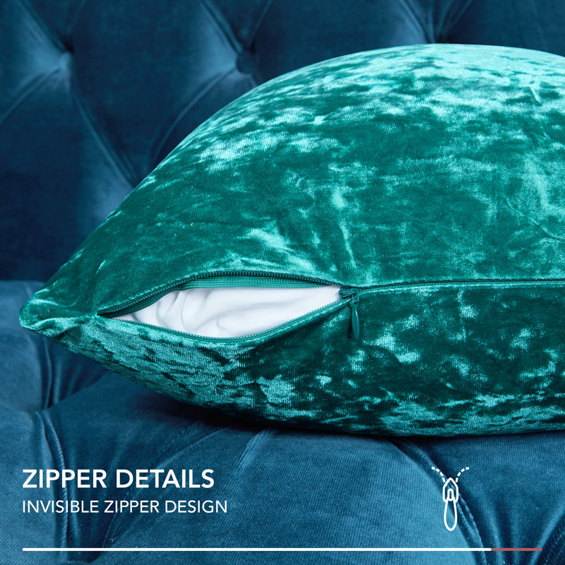 Turquoise Velvet 18" x 18" Reversible Euro Pillow Cover