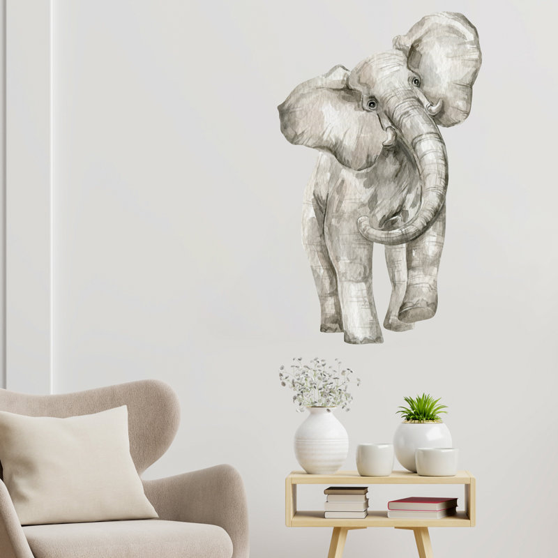 Watercolour Elephant Wall Sticker, 65cm H x 40cm W