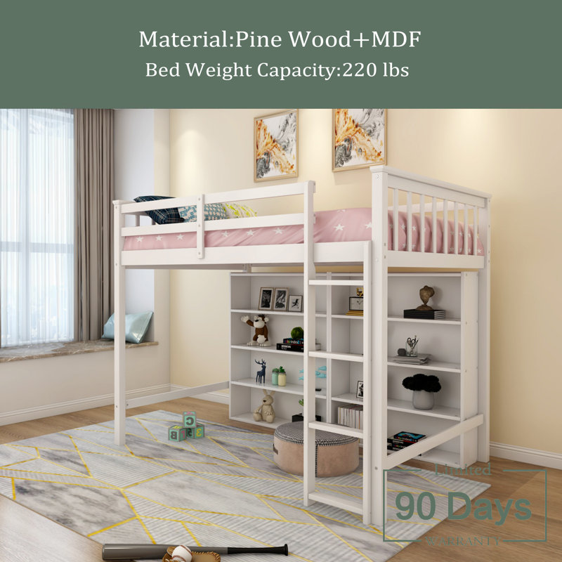 Lit mezzanine pour enfants Jairaj, Simple, Blanc